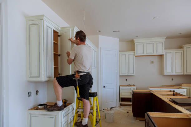 Kitchen island installation in Snoqualmie Pass by JMT Kitchen Cabinet